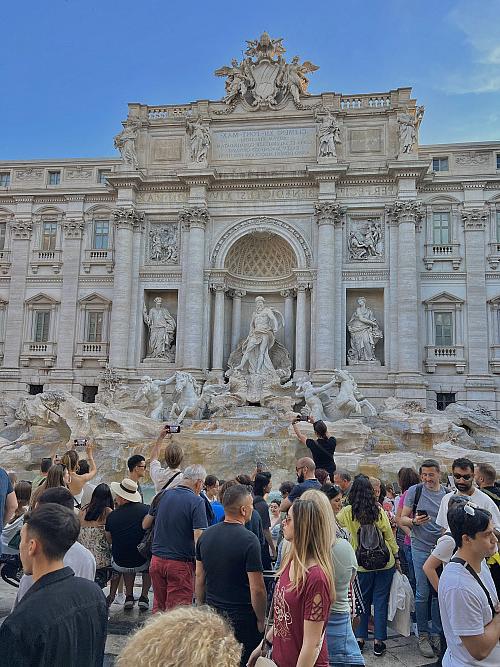 Allie's view of Trevi Fountain in Rome.