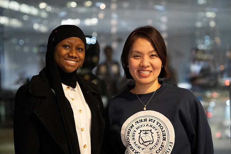 Professor Diep Phan and student Fatumata Kaba'24 at Business Networking Summit Feb 2024